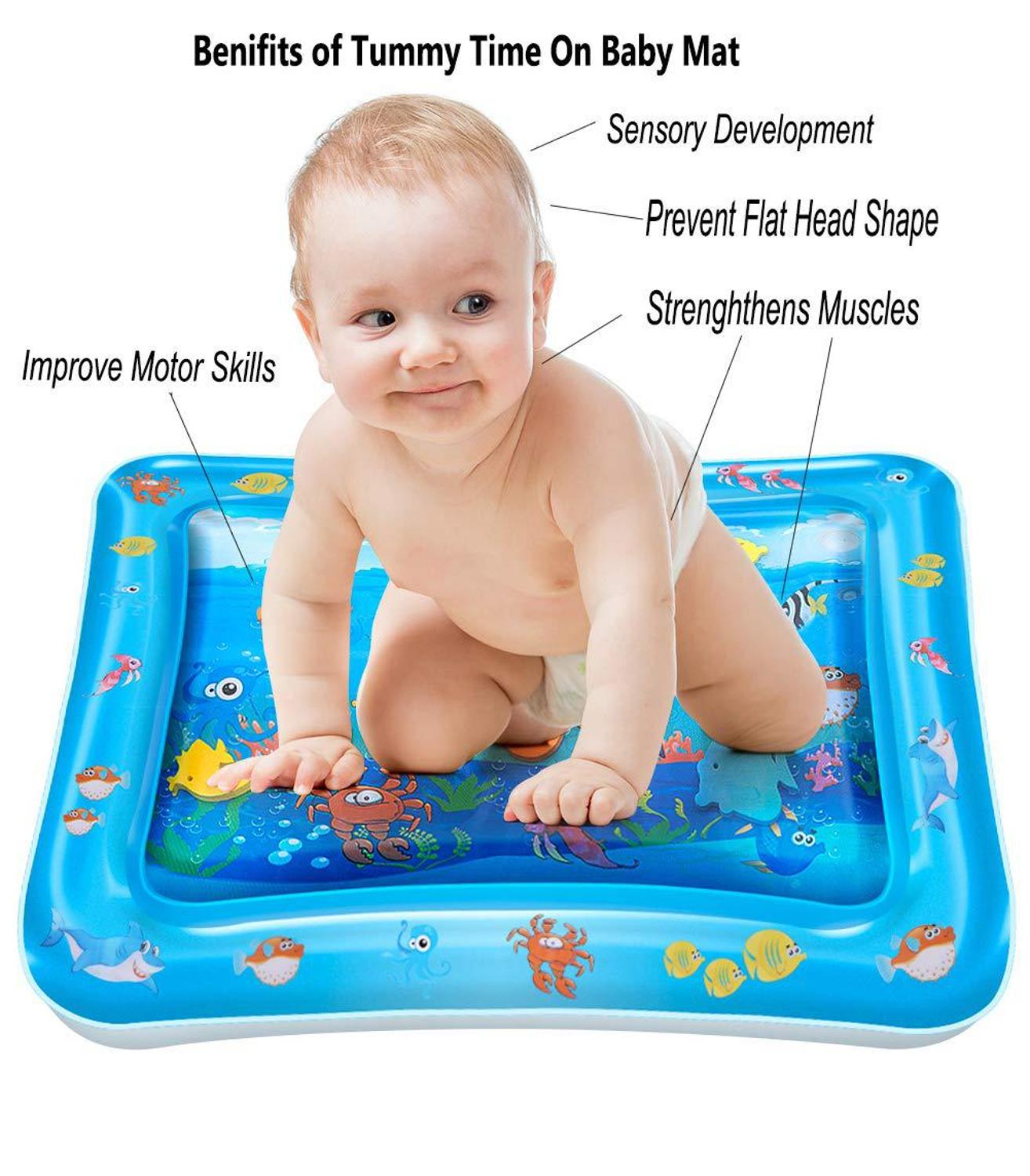 Baby lek vannmatte oppblåsbar spedbarn mage tid lekematte leker for barn matte sommer badestrand basseng spill baby treningsrom matte