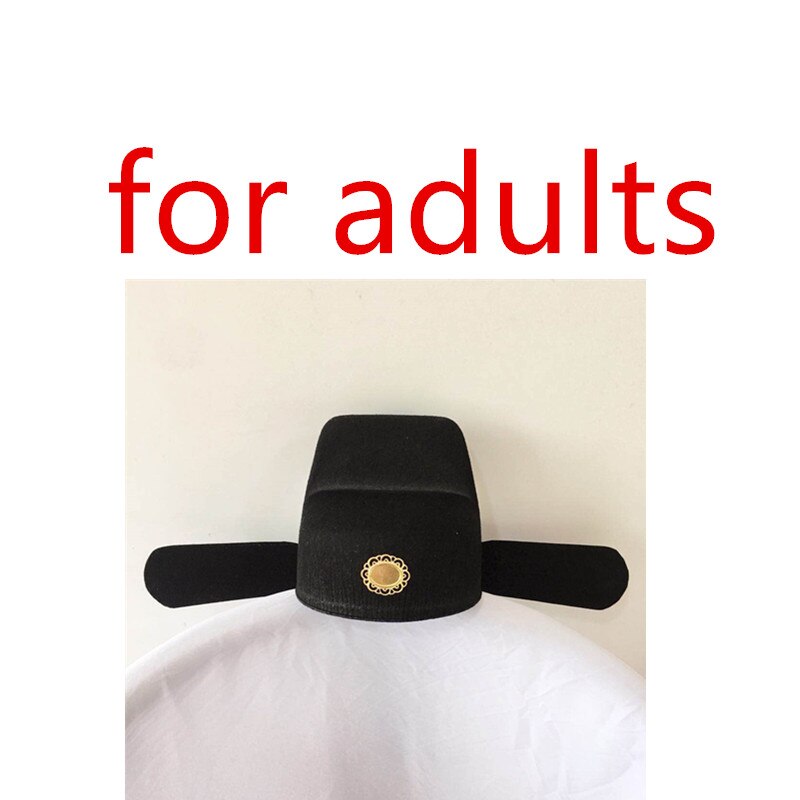 Sombreros de oficial de la Dynasty Han negra, sombrero antiguo chino para adultos y niños, gorros Retro de la Dynasty Song en China: 3-adults