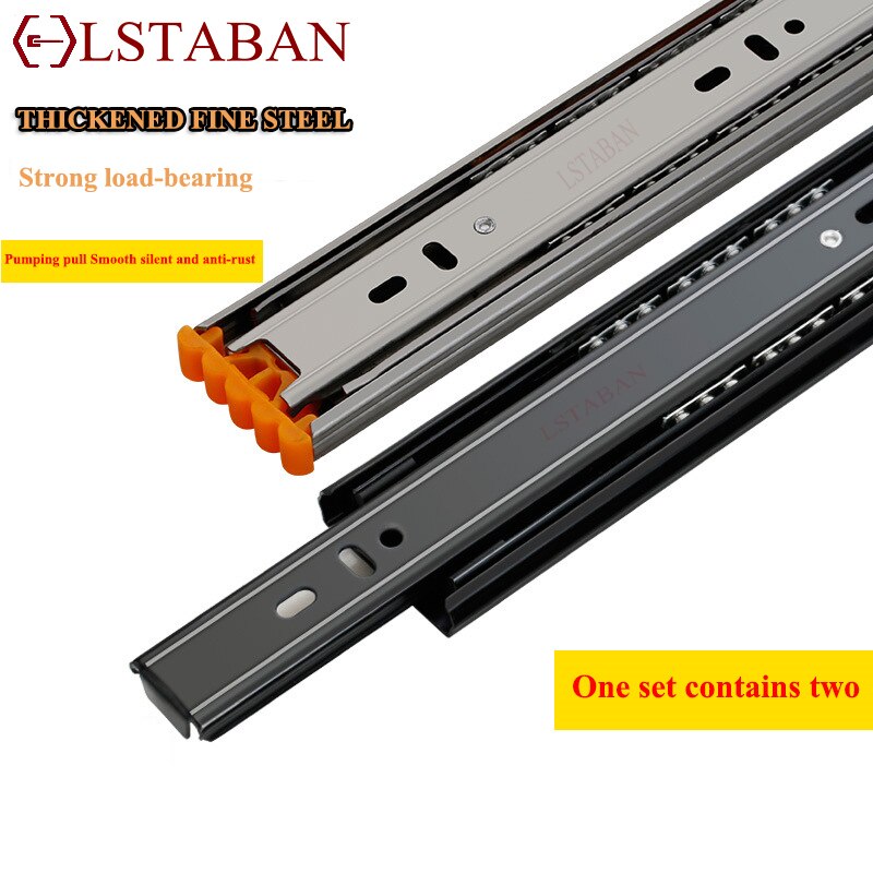 LSTABAN 6" - 20" Scorrevoli per cassetti in acciaio inossidabile Soft Close Binario per binario scorrevole Scorrevole per armadi a tre sezioni Ferramenta per mobili