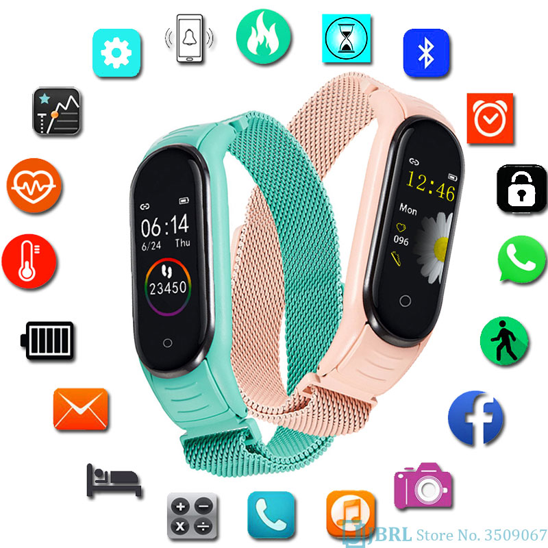 M4 Magnetische Sluiting Baby Smart Watch Kids Smart Armband Kinderen Bluetooth Smartband Voor Android Ios Telefoon Polsbandje Meisjes Jongens