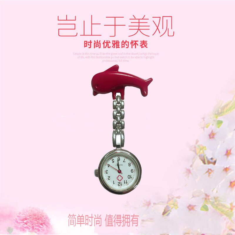 Women's Dolphins Quartz Nurses Watch Alloy Wristwatch Smiley Nurse Table Watches Pocket Watch