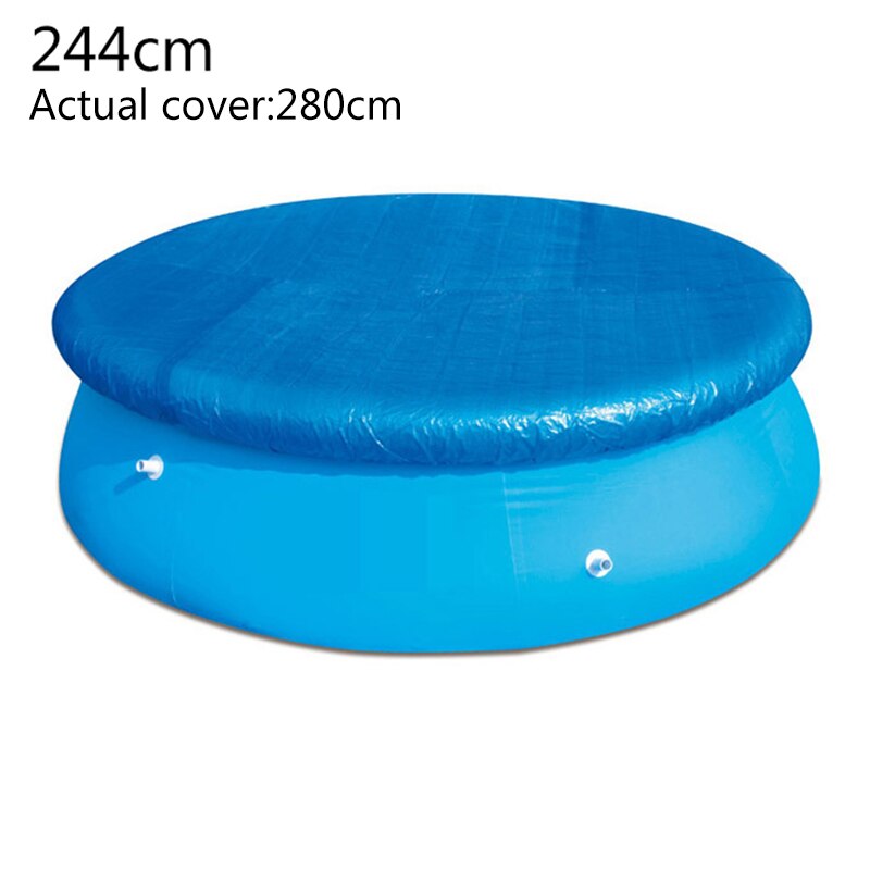 Swimmingpool solskærm hurtig op pooldækning swimmingpools støvdæksel rund holdbar til let pool swimmingpool presenning: 244cm