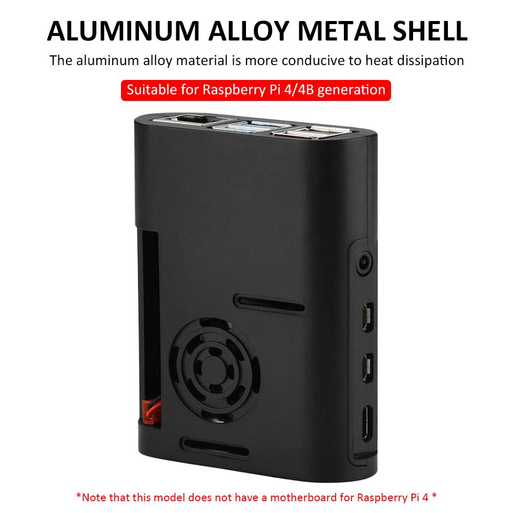ABS Shell Metal Micro Injection Molded Case Development Board Box With Cooling Fan For Raspberry Pi 4th Generation
