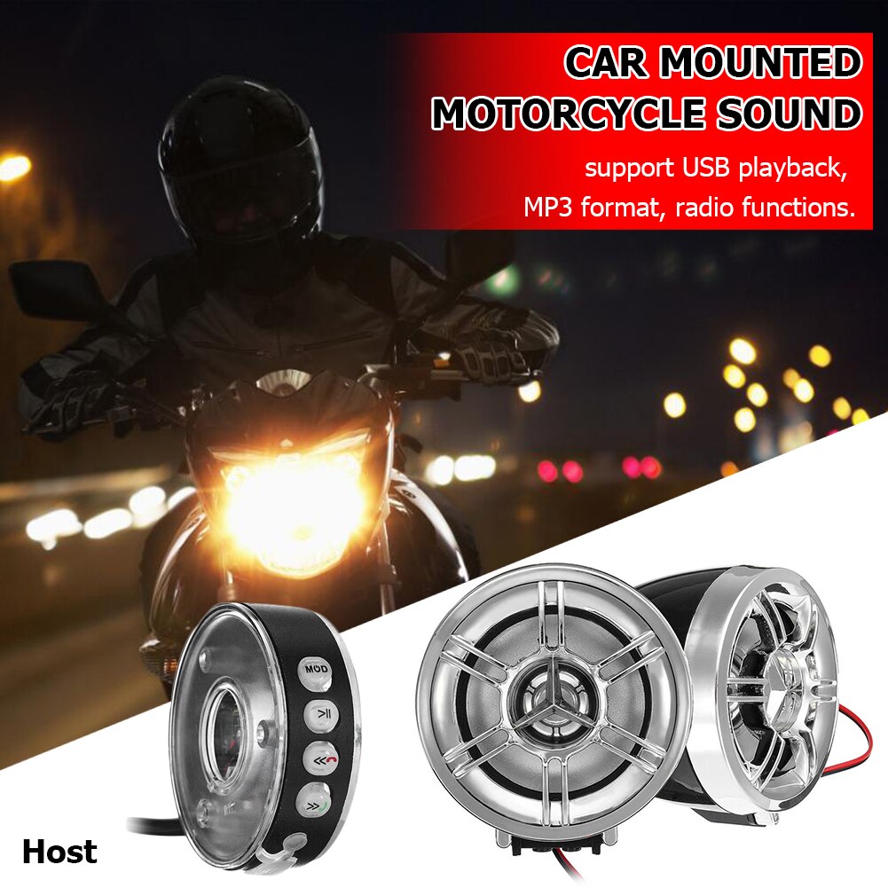 Motorfiets Audio Sound System Waterdichte Fm MP3 Speler Stereo Studio Luidsprekers Motorfiets Elektronische Accessoire
