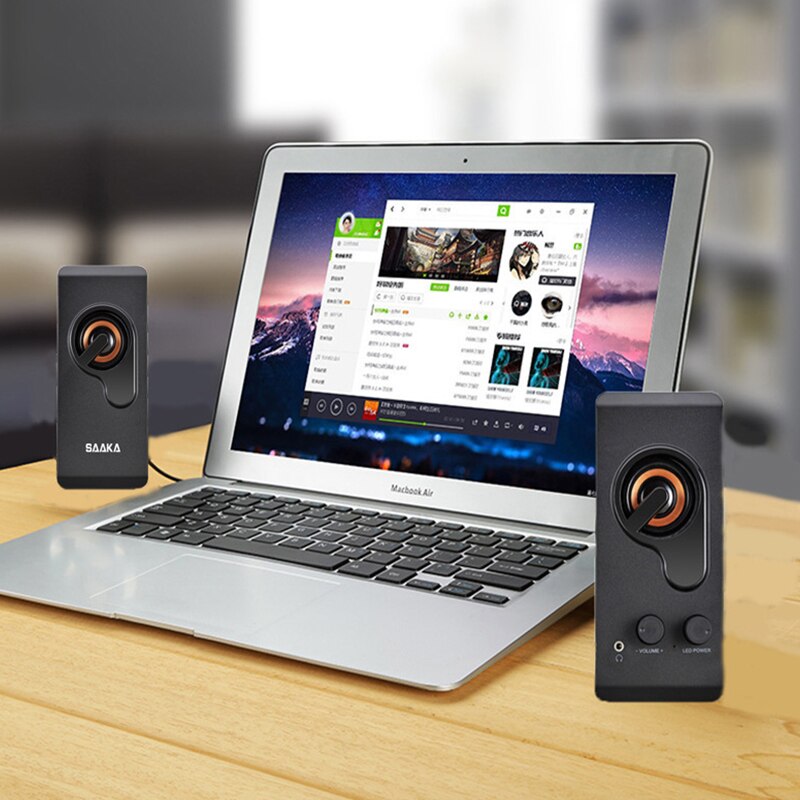 Altavoces envolvente 4D para ordenador portátil, barra de sonido de graves estéreo, Subwoofer, Sistema de música HIFI, no Bluetooth, USB