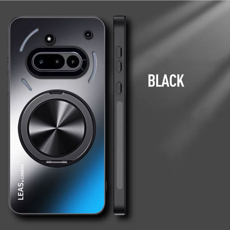 Magnetische Hülle für Nothing Phone 3A Pro, matt, stoßfest, harte Stoßstange, Ständer, Halter, Schutzhüllen für Nothing Phone 3A 2A CMF Phone 1: Aluminium / Black