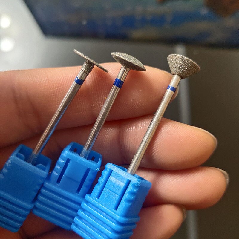 Lot de 3 embouts pour ponceuse à ongles électrique, pièces, clous, taille originale, diamant, tête de meulage, foret, peau morte, dédié, élimination rapide, trépan,