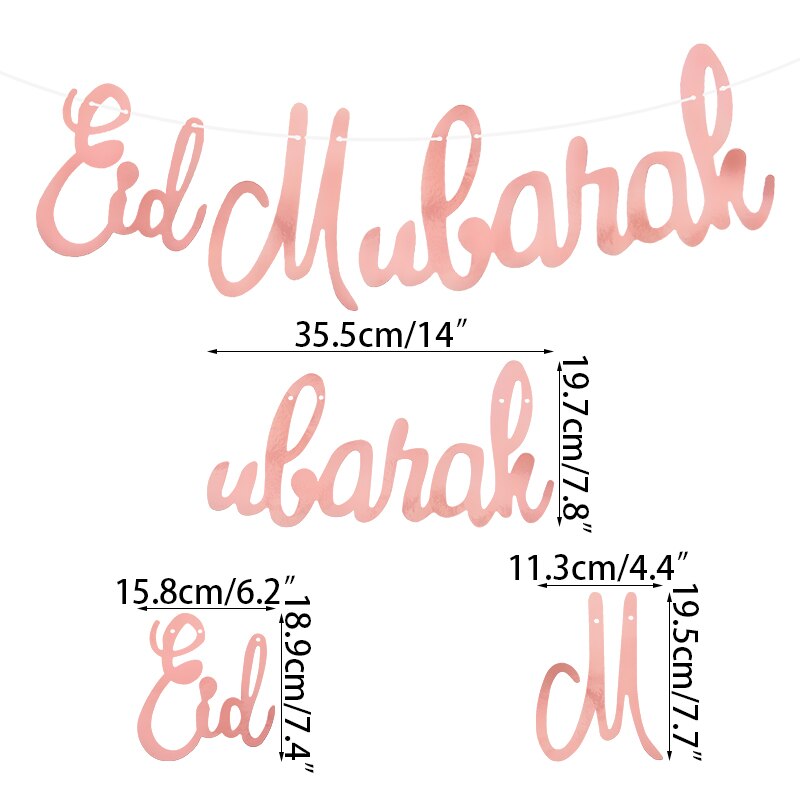 Banderole à paillettes EID MUBARAK, 1 lot, banderole en papier, lettres EID, banderole musulmane islamique Mubarak Ramadan, décoration de maison, fournitures de fête: hf187B02