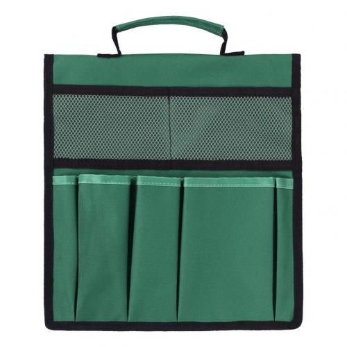 Portable Multi-Pockets Folding Mesh Gardening Tool Storage Bag Handbag Foldable Hardware Organizer Garden Kneeler Tools Bags: Dark Green