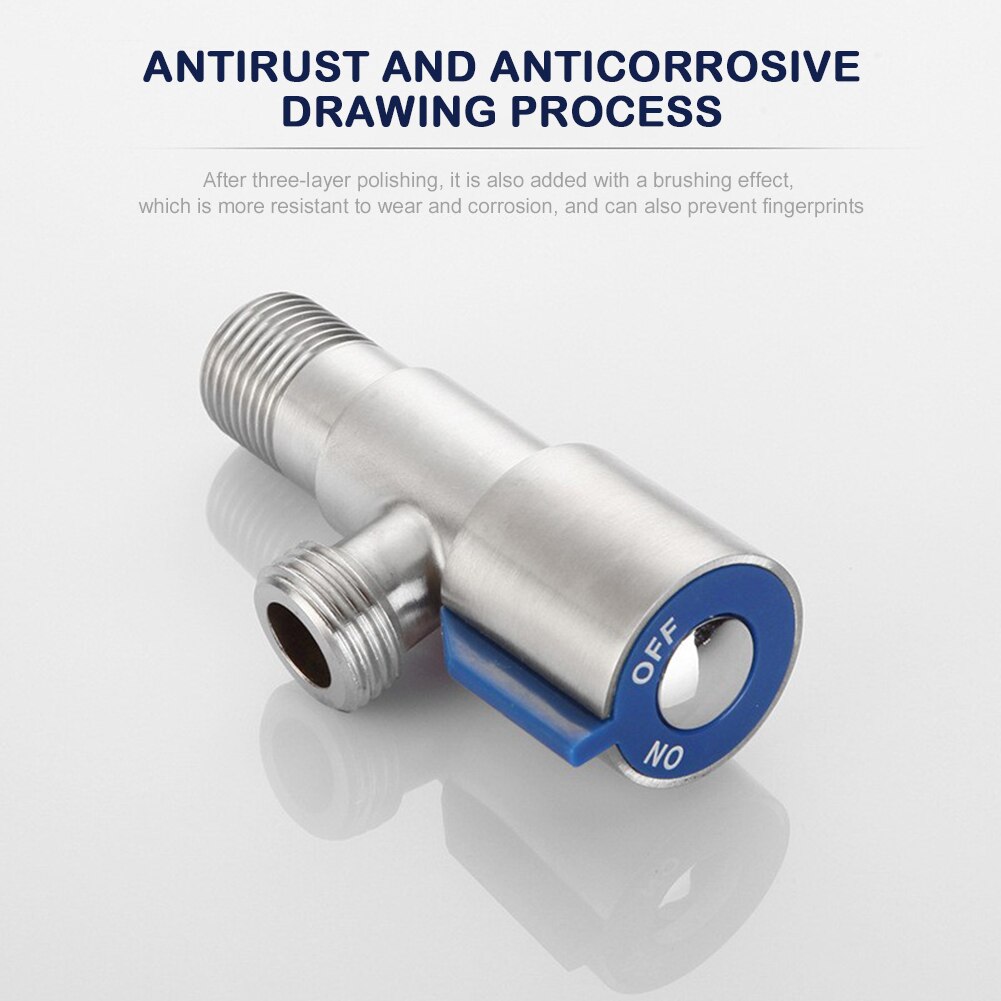 Toilet Stainless Steel Angle Stop Valve 1/2" Inlet and Outlet Quarter-Turn Shut Off Valve for Kitchen Bathroom