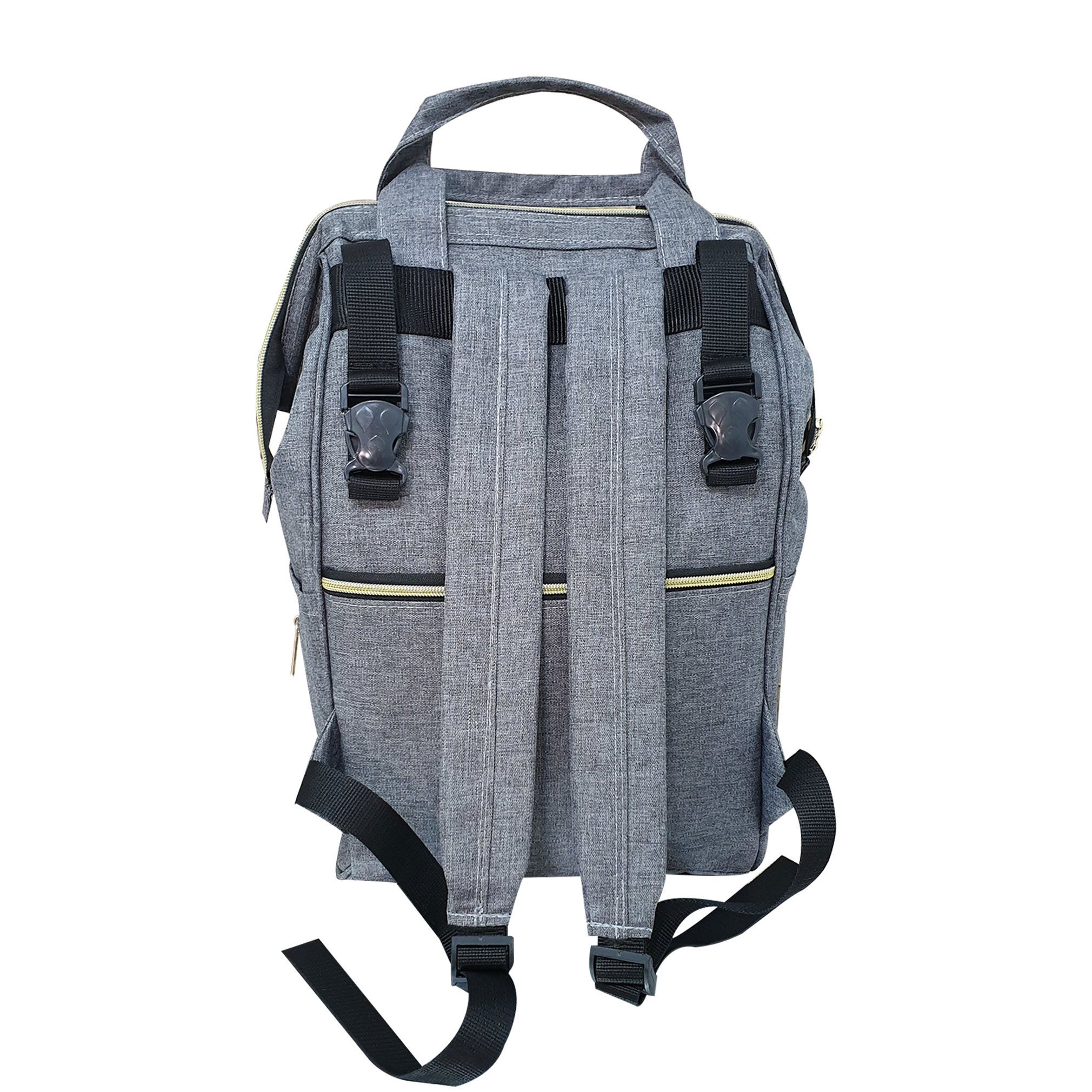 Mochila para madres de gran capacidad, bolsa de pañales para bebés, gris,