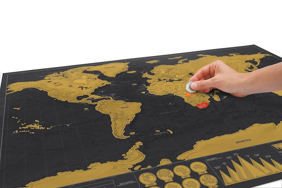 Big Deluxe Black Scratch off Map World Map Best Decor