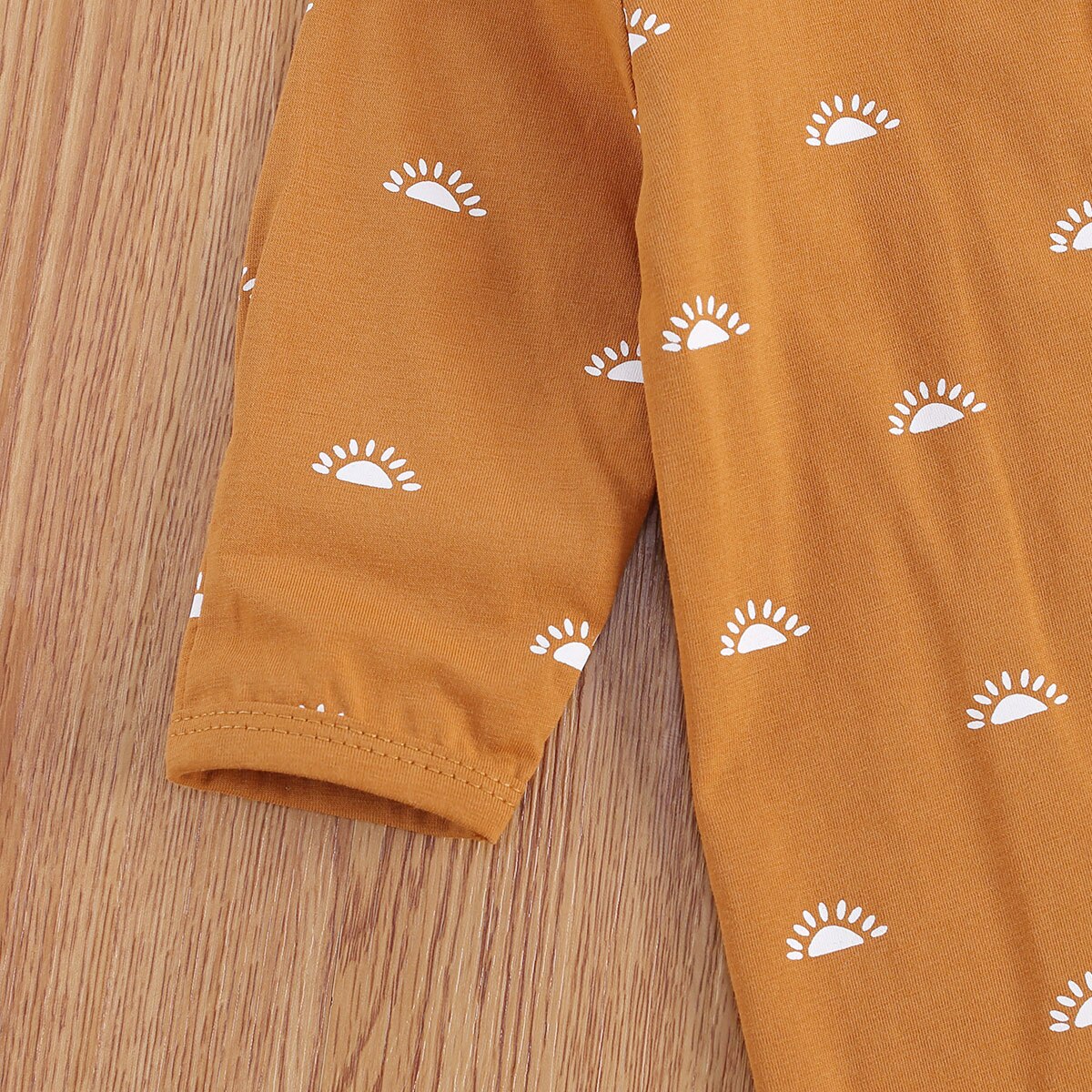 Baby Girl Boy Fall Footies, Cotton Foot Cover Jumpsuit, Round Collar Sun Printed Crotch Buttons Loose Clothes, Warm Socks