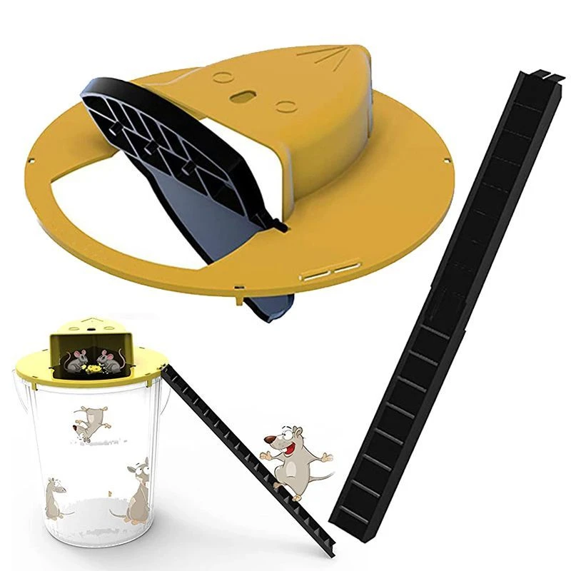 Muizenval Flip en Slide Bucket Lid Muizen Rat Trap voor binnen en buiten Multi Catch Auto Reset