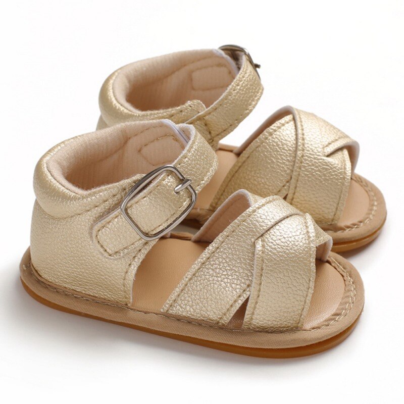 Sandales en Pu pour -né fille et garçon, chaussures de marche confortables et souples pour bébés de 0 à 18 mois: J / 7-12 mois