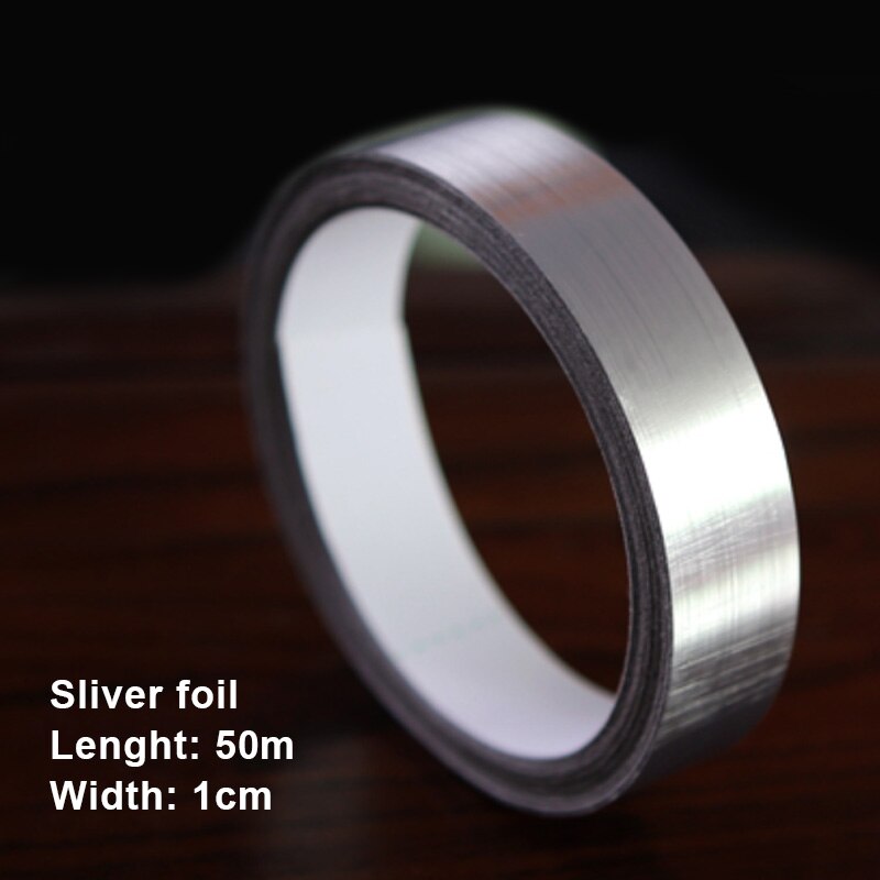 50m/ rull självhäftande vattentät anti-fukt badrum vägg klistermärke heminredning tejp guld silver köksrum stickers: Flisfolie 1cm