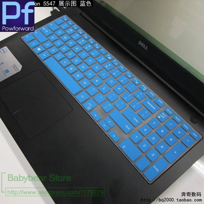 Silikonowa klawiatura do laptopa obudowa ochronna do Dell Latitude 15 3500 3550 3560 3570 3580 3590 15.6&quot;: blue
