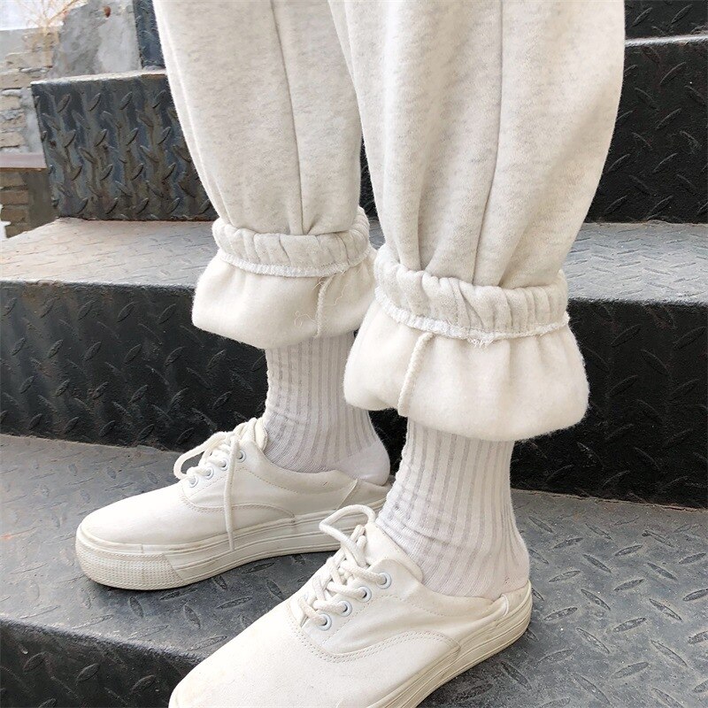 Casual Sport Hosen Für Frauen Stickerei Elastische Hohe Taille Laufen Hosen Lose Beiläufige Warme Jogginghose Winter