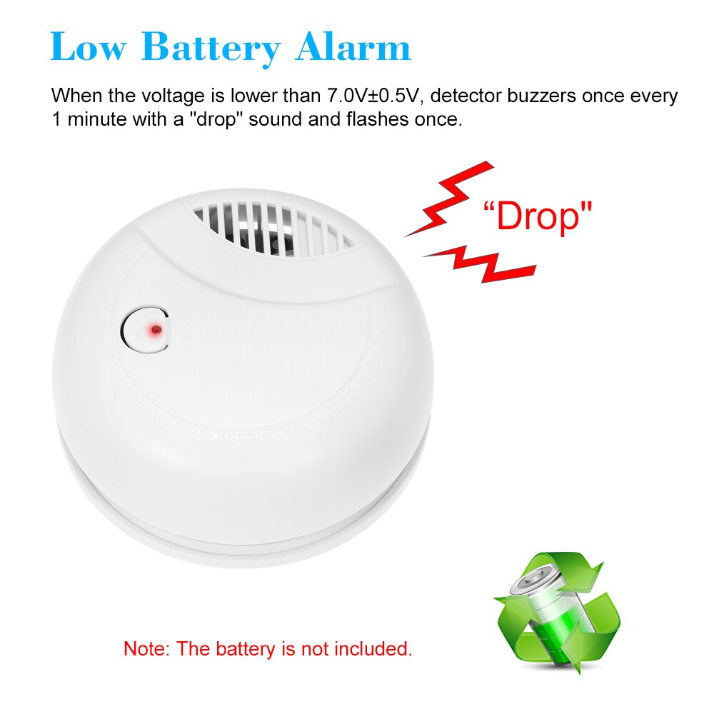 Standalone Photoelectric Smoke Alarm High Sensitive Wireless Alarm System Independent Smoke Detector Fire Protection Sensor
