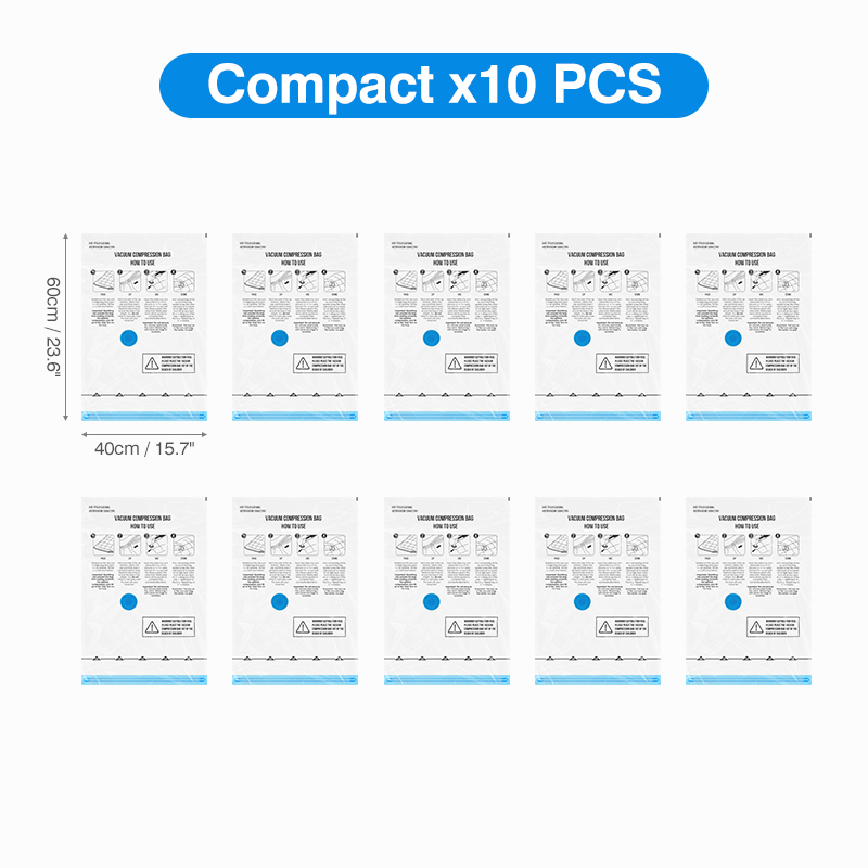 Sacchetti di stoccaggio sottovuoto 8-18 pezzi Borsa salvaspazio Pompa ad aria ricaricabile da viaggio Vari sacchetti sigillanti Pompa per comprare vestiti Coperta Bagagli: Rosso