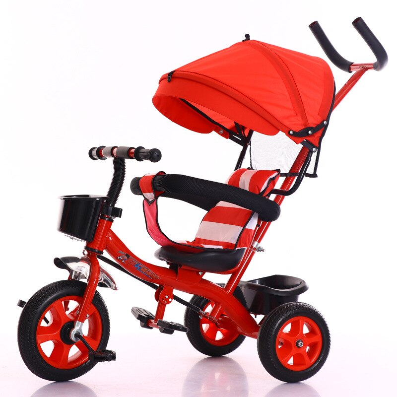 Three Wheel Baby Stroller Children's Tricycle Child Trike Push Rod Adjustable Bicycle Umbrella Cart 18M-6Y