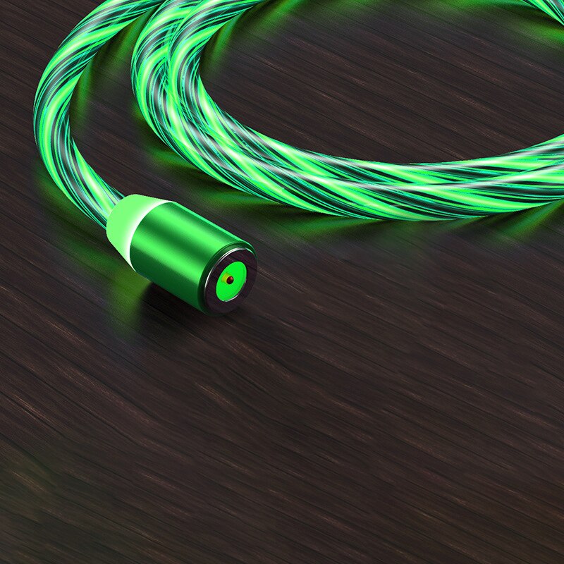 LED che scorre illuminano USB Sync tipo-c cavo dati caricabatterie IPhone cavo di ricarica: 1m green cable