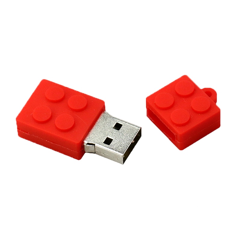 Memoria USB 2,0 de silicona para niños, PenDrive de bloques de construcción, memoria Flash, 4GB, 8GB, 16GB, 32GB