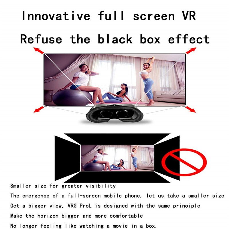 VRG PRO réalité virtuelle VR lunettes plein écran visuel grand Angle 120 degrés VR lunettes pour 5 à 7 pouces Smartphone appareils
