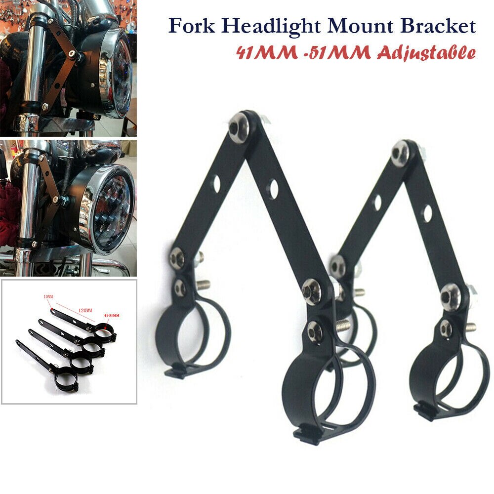 Vork Montagebeugel, 2 stks Chrome Motorcycle Koplamp Zijmontage Voorvork Beugel voor 35mm-41mm Vork Buis Vork Montagebeugel, 2 stks Chrome Motorcycle Koplamp Zijmontage Voorvork Beugel voor 35mm-41mm Vork Buis