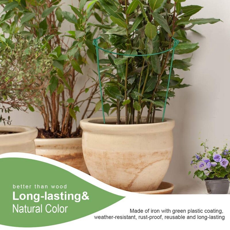 Garden Support Stake, 2-Pack Half Round Metal Garden Plant Supports, Garden Plant Support Ring, Border Support, Plant Support Ri