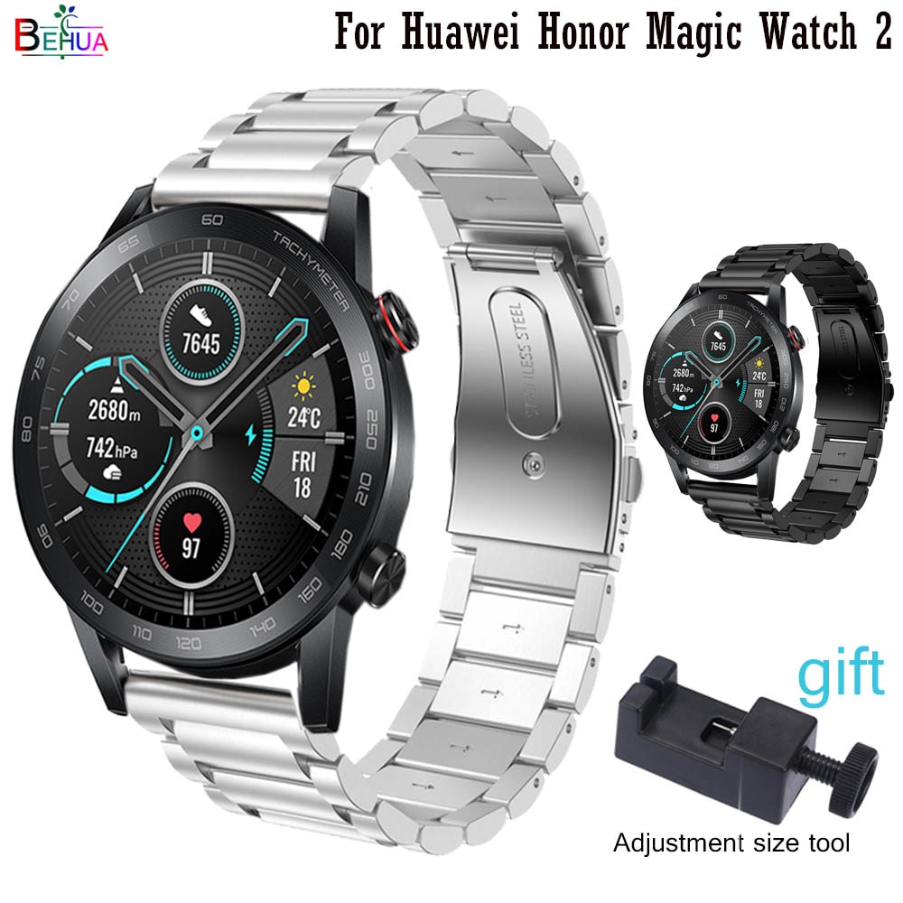 Behua Rvs 22 Mm Horlogeband Vervanging Voor Huawei Honor Magic Horloge 2 Horlogeband Voor Huawei Horloge Gt 2 46mm Riem Riem