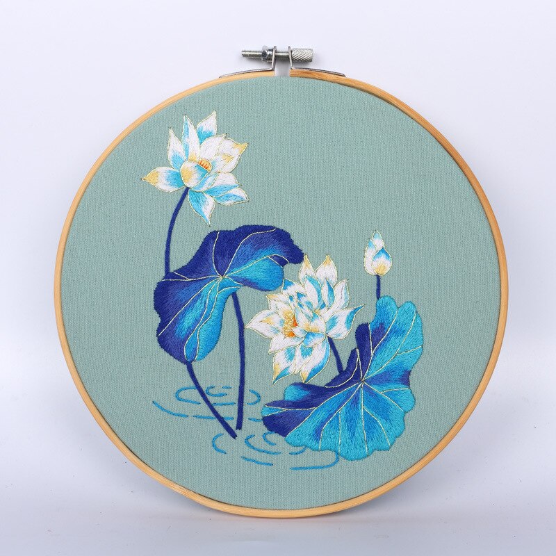 Kit de bordado de flores de verano, Hortensia, peonía, manualidades de punto de cruz para principiantes (sin ARO): B