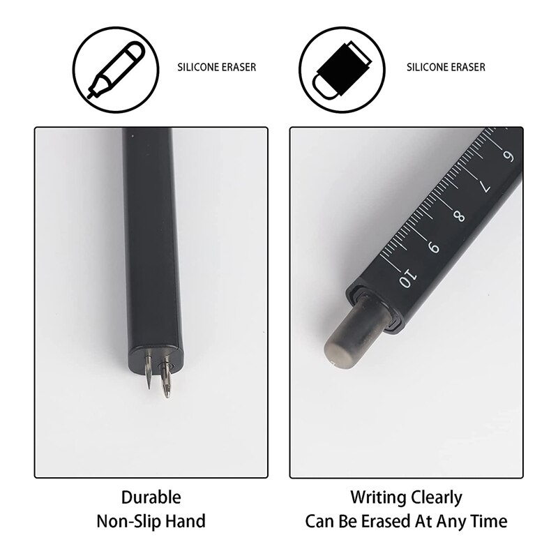Multifunction 4 in 1 Drawing Compass with Erasable Pen Ruler Eraser for Geometry Drafting Math Students
