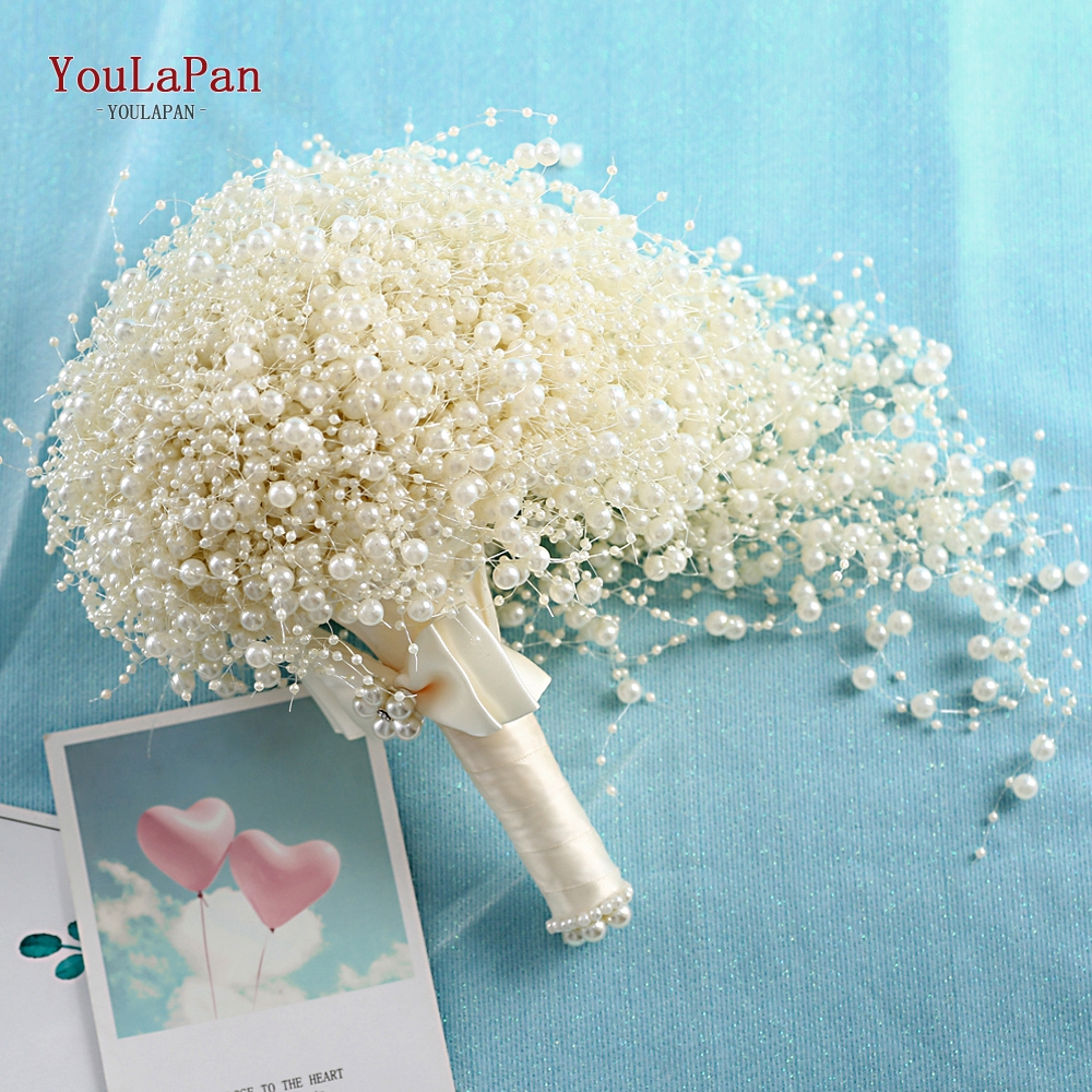 Topqueen F24 Bruidsboeket Bridal Holding Bloemen Pure Parels Bruidsmeisje Bloemen Mode Bruidsboeketten In Voorraad