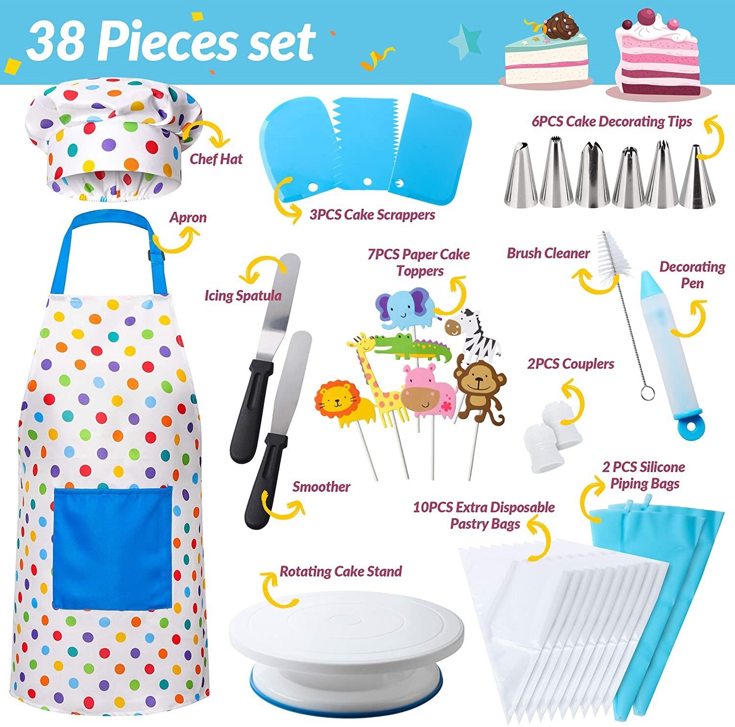 Cake Turntable Kit Plastic Confectionery Nozzles Spatula Cake Decorating Tools Pastry Rotating Stand For Decorating
