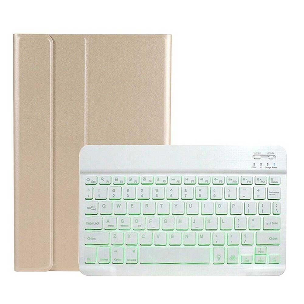 Bluetooth Keyboard Case For Huawei MatePad Pro 10.8 inch MRX-W09 MRX-AL09 Case With Keyboard PU Leather Flip Stand Cover: Gold-Backlit