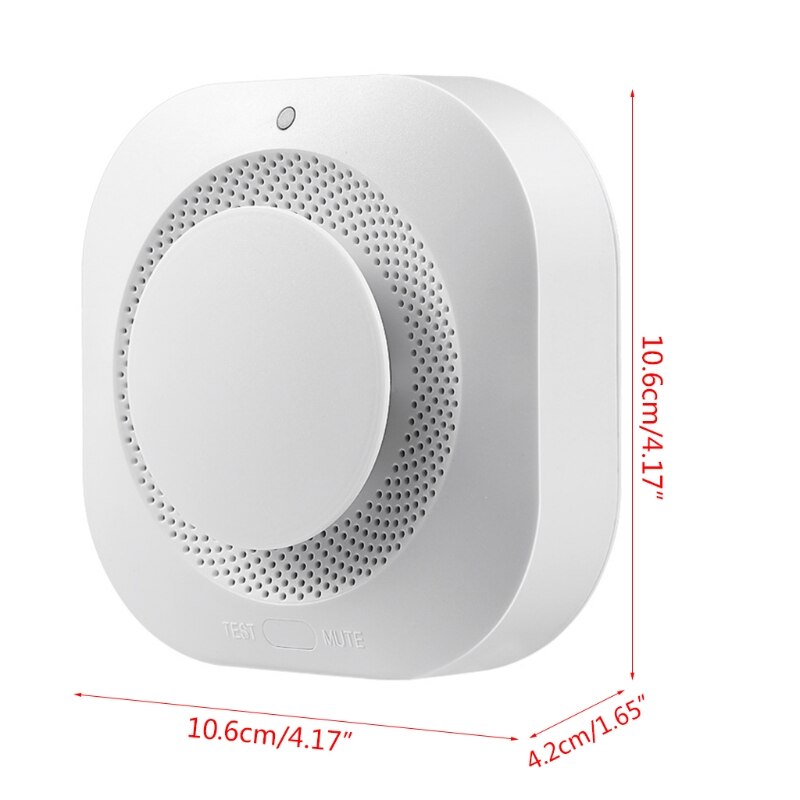 433MHz Independent Smoke Buzzer Alarm Smoke Detection Sensor Home Security System Fire Detector for Office Warehouse L74B