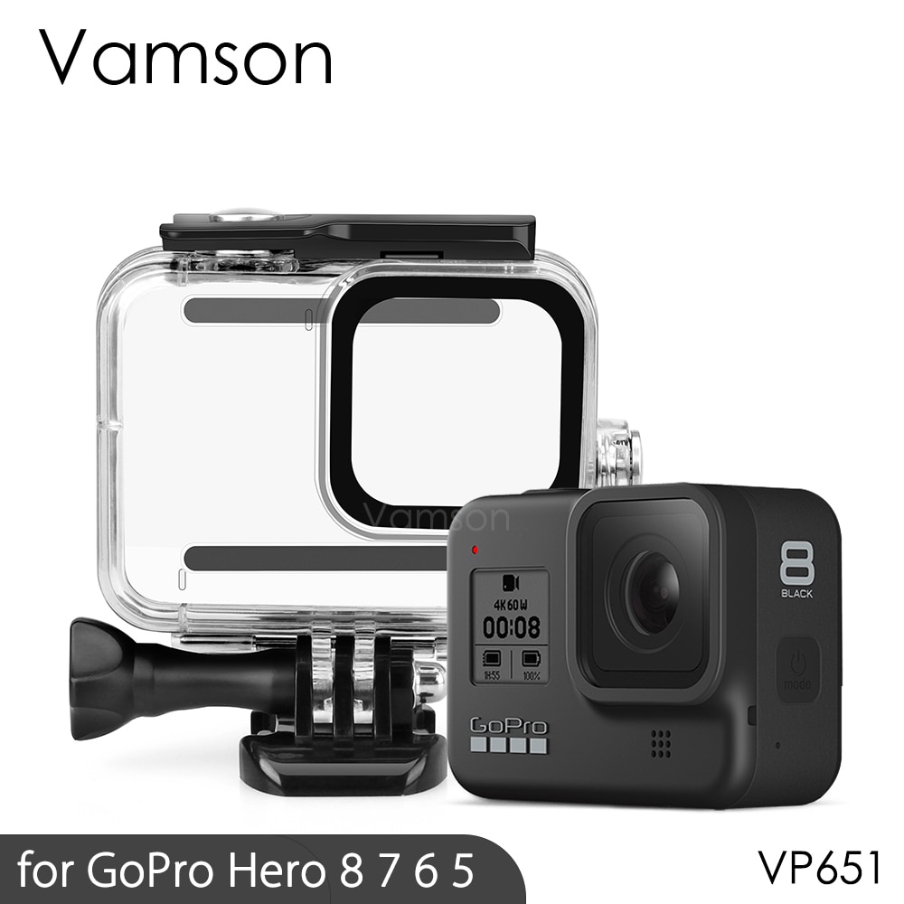Vamson Voor Gopro Hero 8 7 6 5 Zwart 45M Onderwater Waterproof Case Camera Duiken Behuizing Mount Voor Gopro accessoire VP630