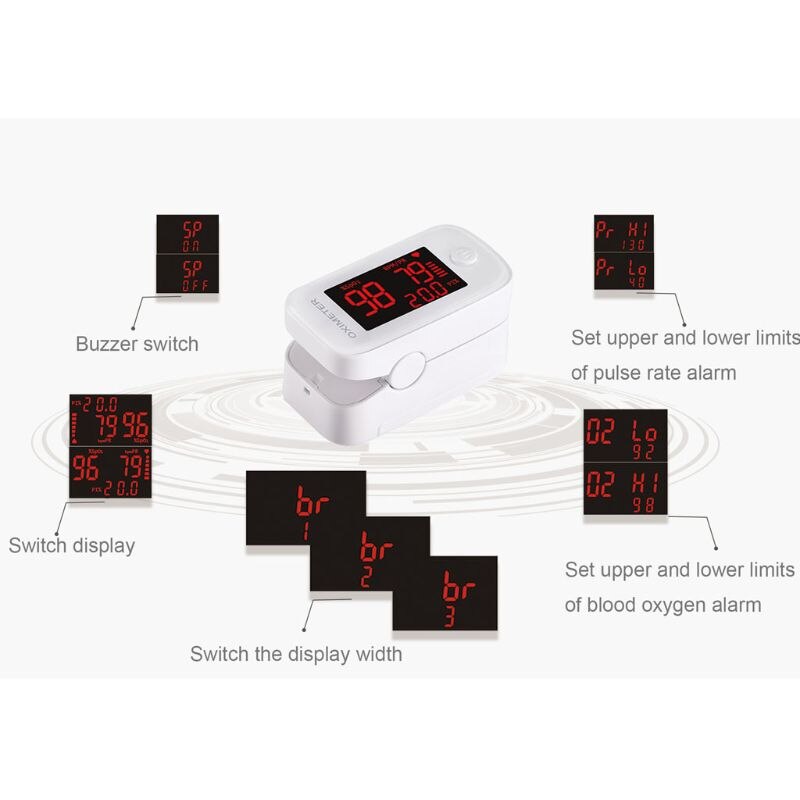 Finger Clip Pulsoximeter, Sauerstoff-Monitor Finger Herz Bewertung Monitor SpO2 Blut Sauerstoff Sättigung Monitor Erwachsene Art