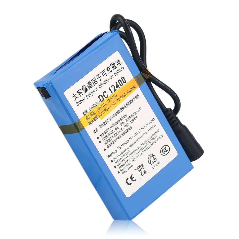 DC 12V Super Strong Capacity 4000MAH Rechargeable Li-ion Battery For Camera US plug
