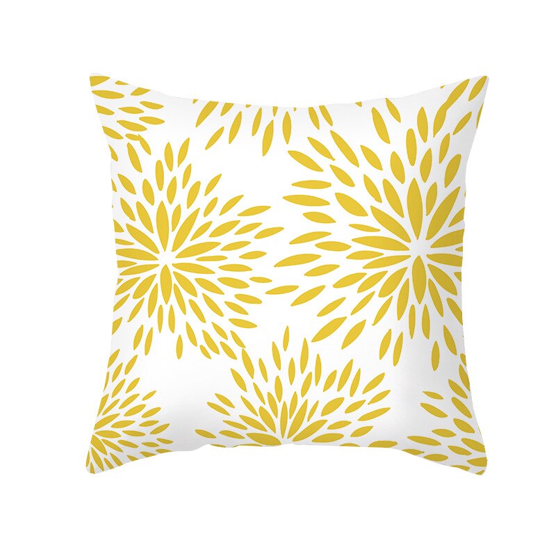 Housse de coussin carrée jaune à imprimé géométrique, taie d'oreiller de 45x45cm, de Style moderne, décorative pour la maison, avec des lettres marguerite à rayures: 13