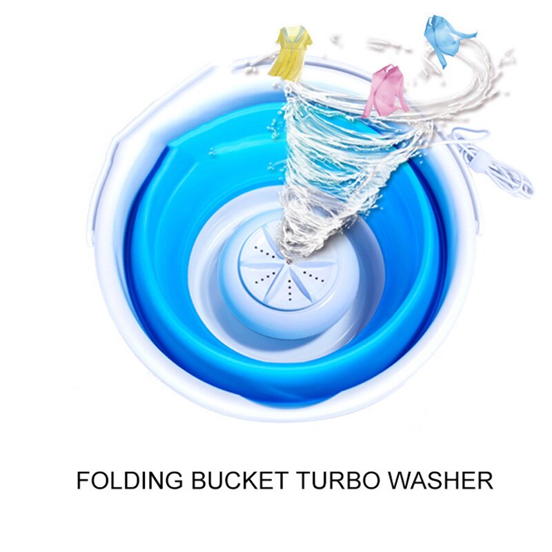 Mini nettoyeur ultrasonique portatif de rondelle de seau de Machine à laver de Turbine pour le Type de voyage à la maison vêtements de blanchisserie d'usb: Default Title