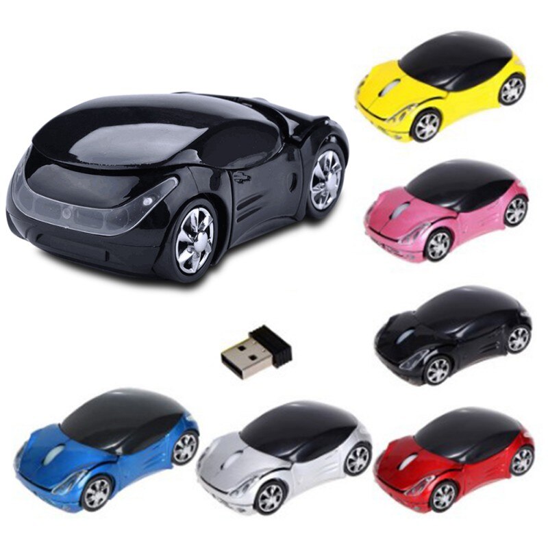 2.4GHz 1600DPI Wireless Optical Mouse USB Scroll Mice for Tablet Laptop Cartoon Car Mouse