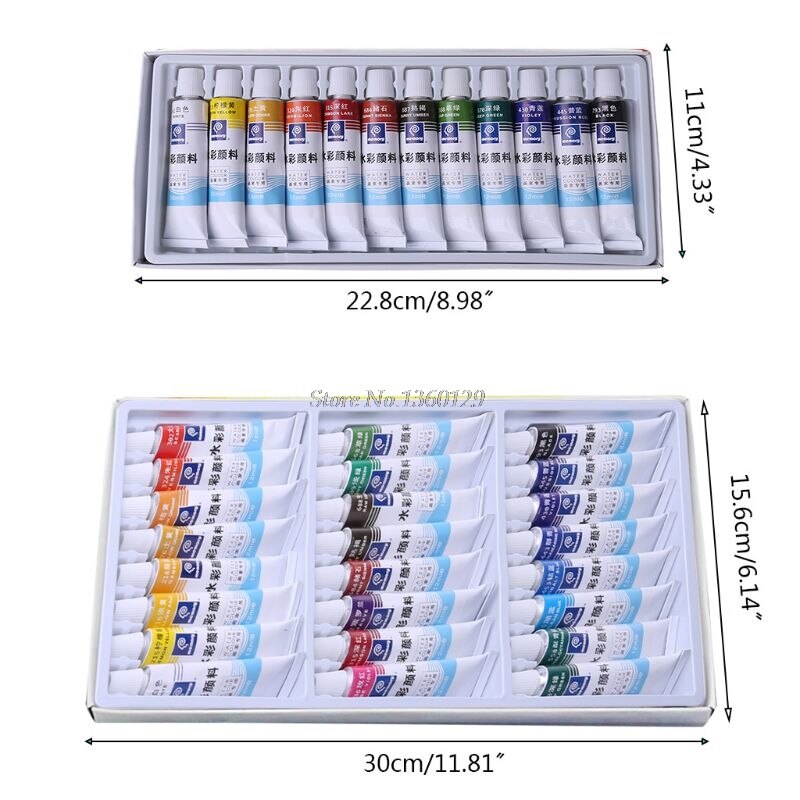 12ml tubes verf voor tekenen, schilderen 12/24 aquarel, pigment