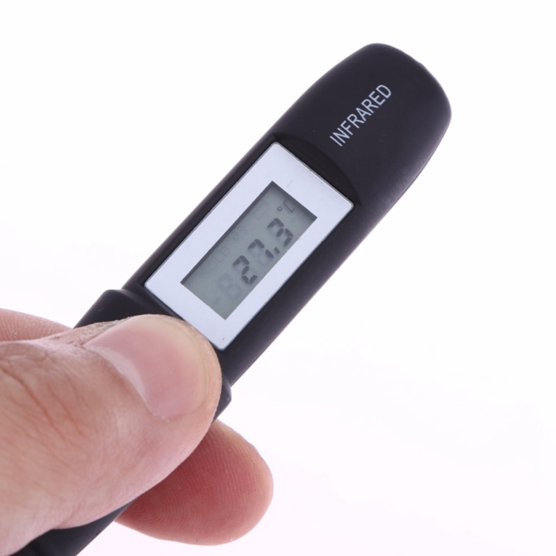 Berøringsfri mini infrarød termometer ir temperaturmåling digital lcd display infrarød termometer penn  dt8220 svart