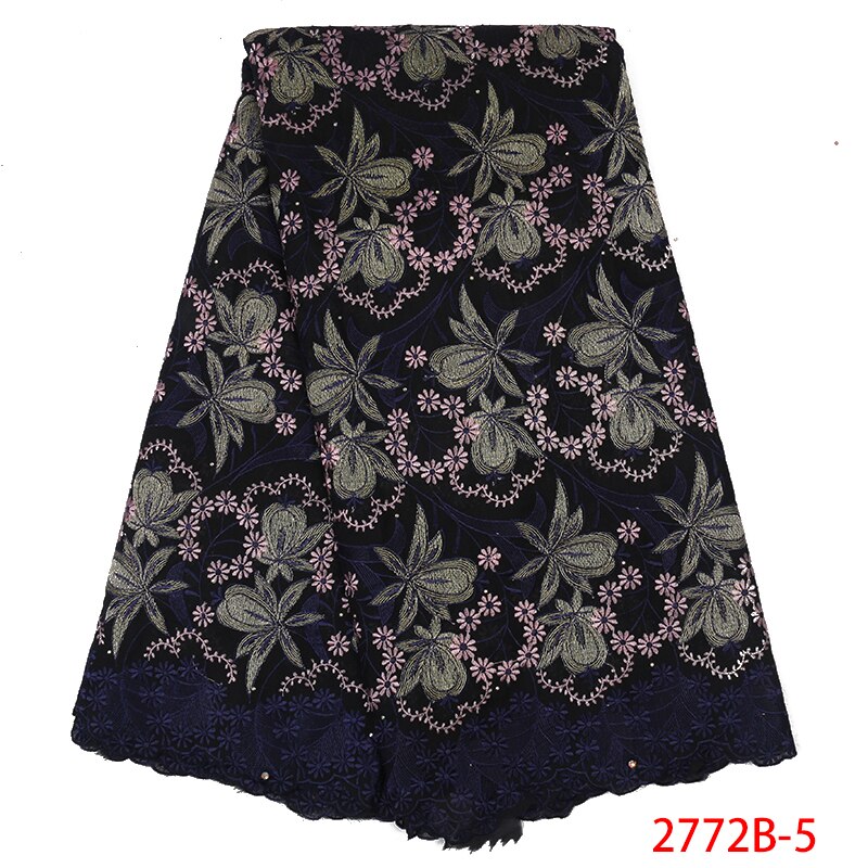 Swiss Voile Laces Nigerian Lace Fabric African Kano Cotton Lace for Women KS2772B-1