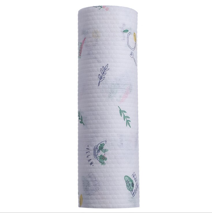 Washable printed lazy man dishcloth kitchen non-woven towel dry and wet cleaning paper to wash dishes disposable cloth: 1