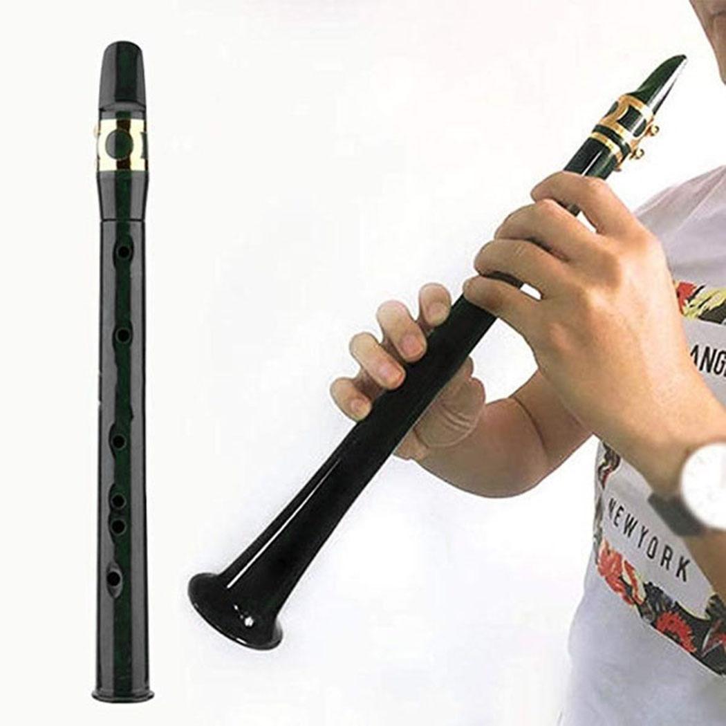 Mini Pocket Sax Plastic 8 Holes Portable Saxophone Musical 130g C Instrument Velvet Bag Black/White