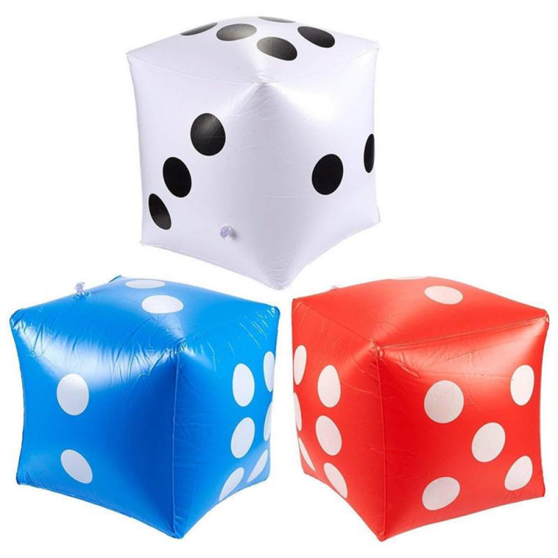 30cm Inflatable Dice Multi Color Cube Big Dice Toy Stage Prop Group Game Tool Casino Poker Party Decorations Pool Beach Toys: random colour