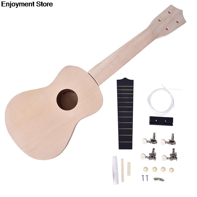 Ukelele Simple y divertido de 21 pulgadas, herramienta de bricolaje, guitarra hawaiana, trabajo manual, ensamblaje de juguete para niños para aficionados